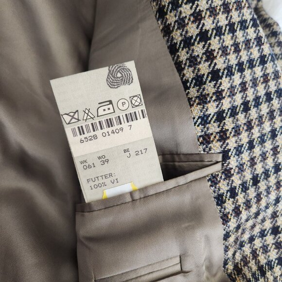 BOSS Blazer Cashmere Wool Sports Coat‎ 42 Plaid Checker Brown Double Vent - Picture 10 of 16